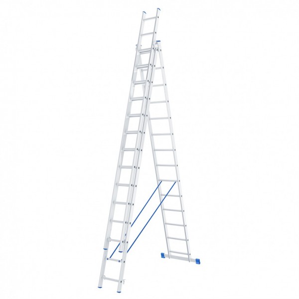 Лестница, 3 х 14 ступеней, алюминиевая, трехсекционная, Россия, Сибртех 97824