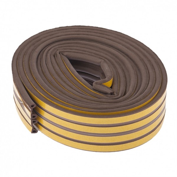 Уплотнитель, 6 м, профиль P, коричневый Сибртех 93942