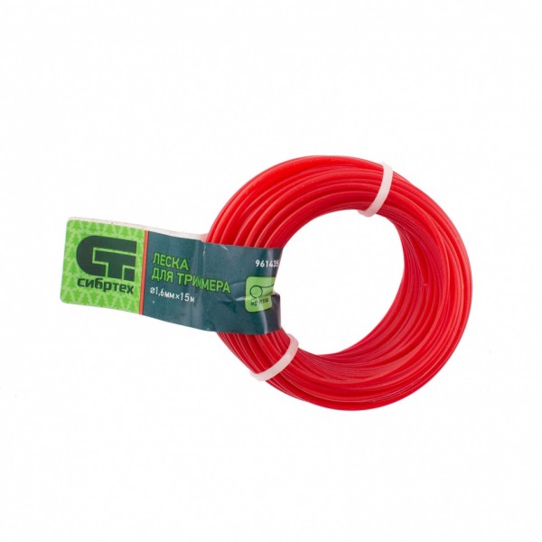 Леска для триммера круглая, 1.6 мм х 15 м, Россия Сибртех 961435