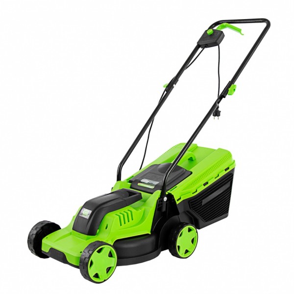 Газонокосилка электрическая L1200, 1200 Вт, ширина 32 см, 3 уровня, пластиковый травосборник 30 л. Сибртех 96607