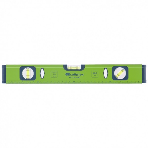 Уровень алюминиевый УС-1, 0-400, фрезерованный, 3 глазка, 400 мм Сибртех 34100