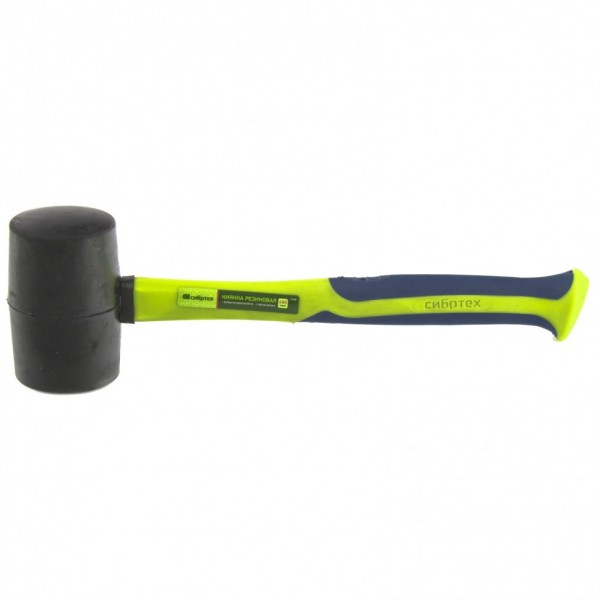 Киянка резиновая, 680 г, черная резина, фибергласовая рукоятка Сибртех 11165