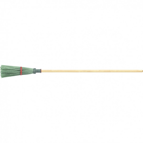 Метла полипропиленовая, 140 х 310 х 1550 мм, круглая, с ободом, деревянный черенок, Россия, Сибртех 63217