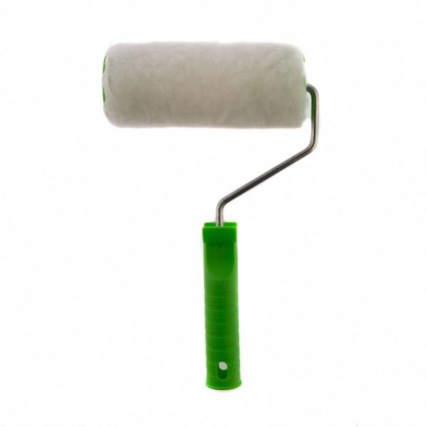 Валик с натуральным мехом, с ручкой, 150 мм, ворс 12 мм, D 48 мм, D ручки 6 мм, Россия Сибртех 80122